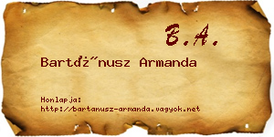 Bartánusz Armanda névjegykártya